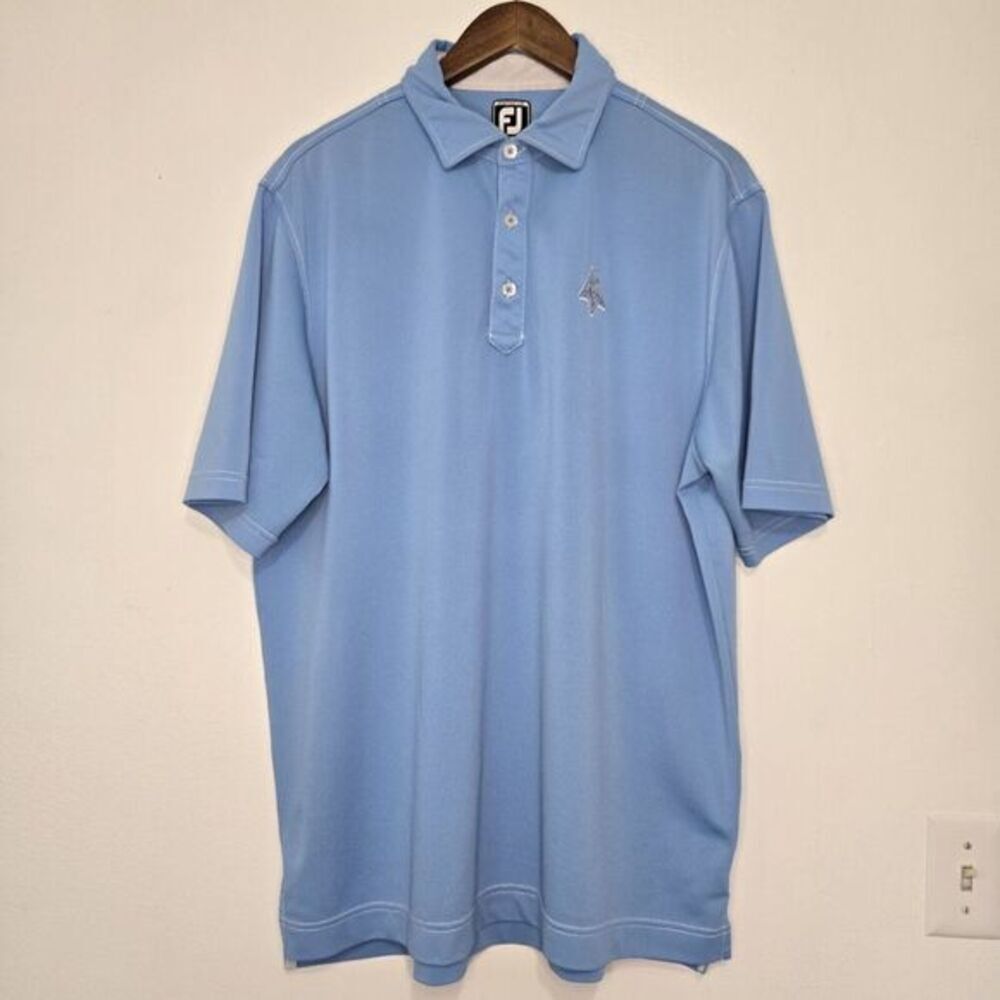 FootJoy Golf Polo Shirt Mens 50" Chest 31" Length Light Blue EV Country Club - Picture 2 of 7